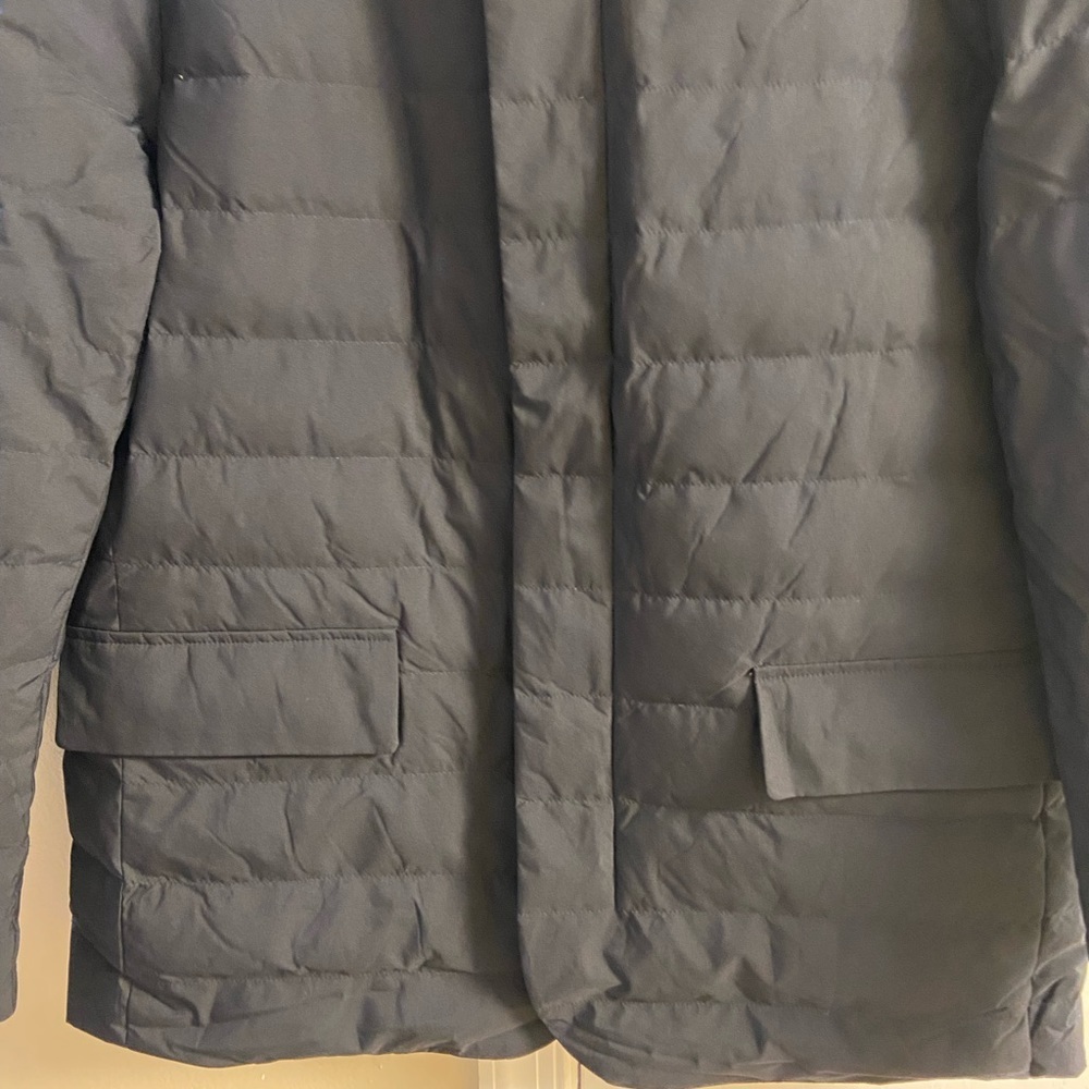 Massimo Dutti black down filled water repellent zip front jacket men. Large - Picture 3 of 14